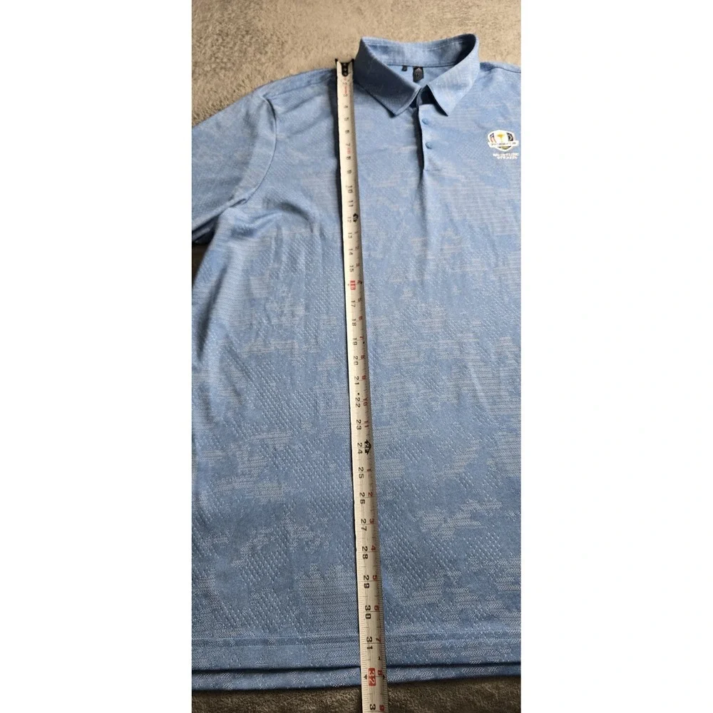 Adidas Camo Polo Shirt Mens 2XL Blue Jacquard Ryder Cup 2020 Whistling Straits